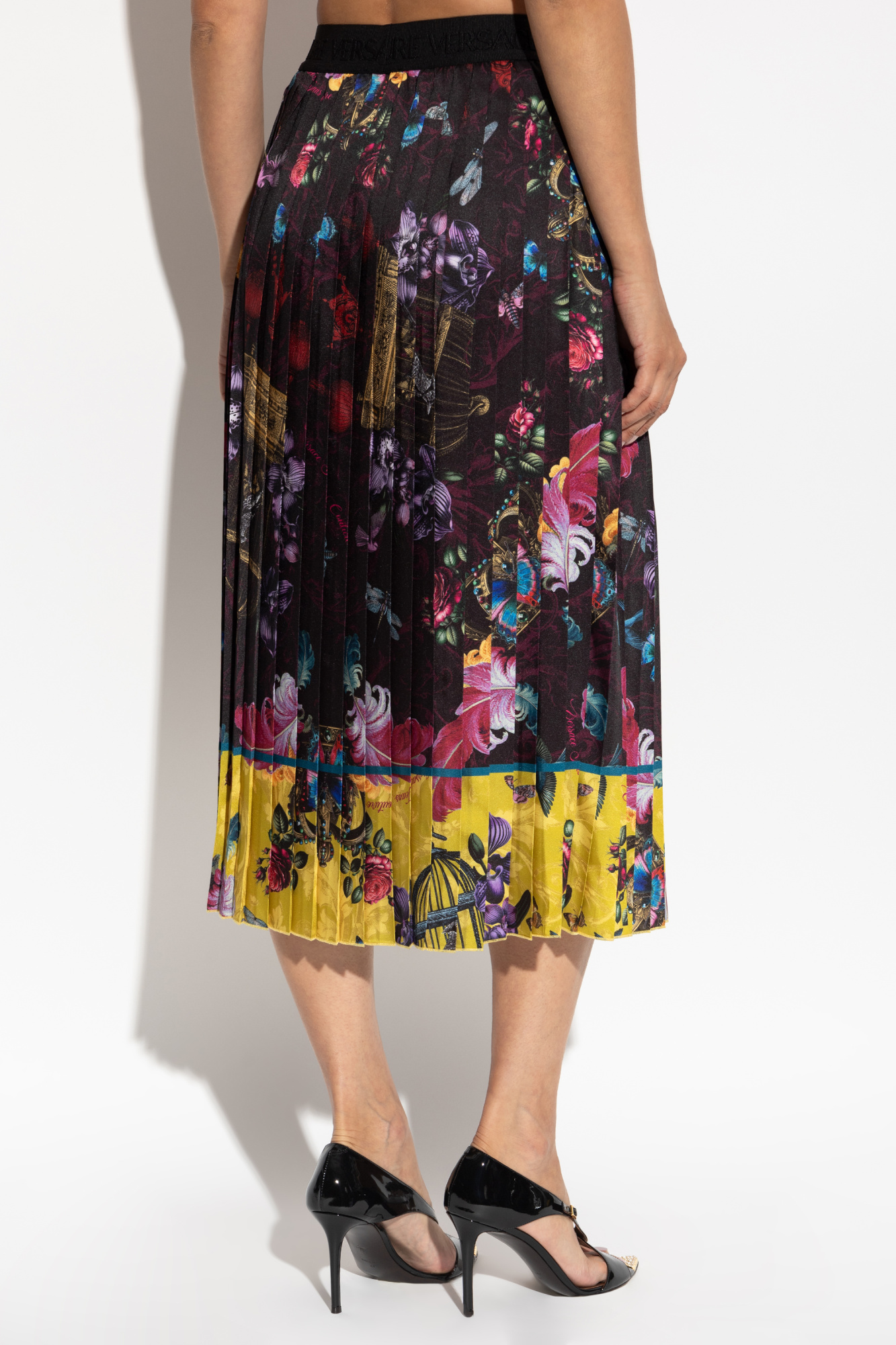 【関税込み】versace 'Orchid Versace' skirt Pleated skirt with baroque print brand VERSACE JEANS COUTURE